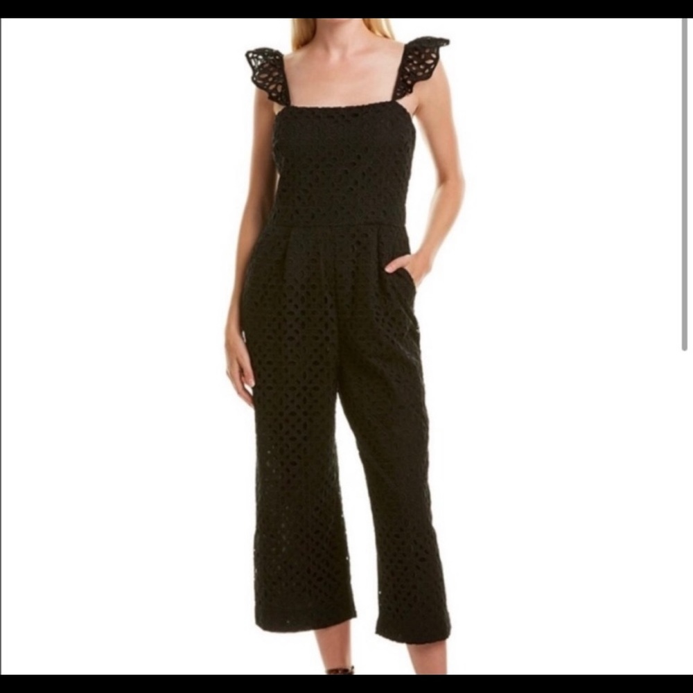 J.Crew Black Eyelet Ruffle Jumper - Size 0 - Great Condition